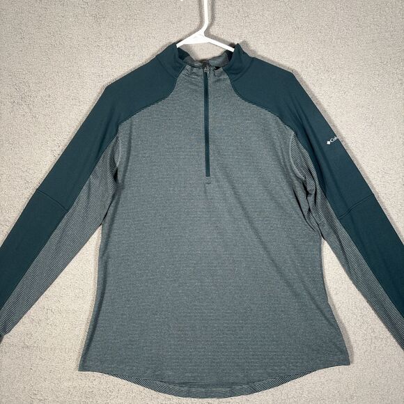 Columbia Cross Trails Half Zip Long Sleeve Pullover Shirt Womens Size XL Green - Picture 2 of 11